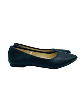 SO Womens Shoes Size 6 Med Black Slip On Flats Comfort Heeled Pointy Toe Arch